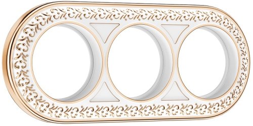 Рамка-ретро универсальная Werkel Antik Runda 3-м. металл белое золото картинка